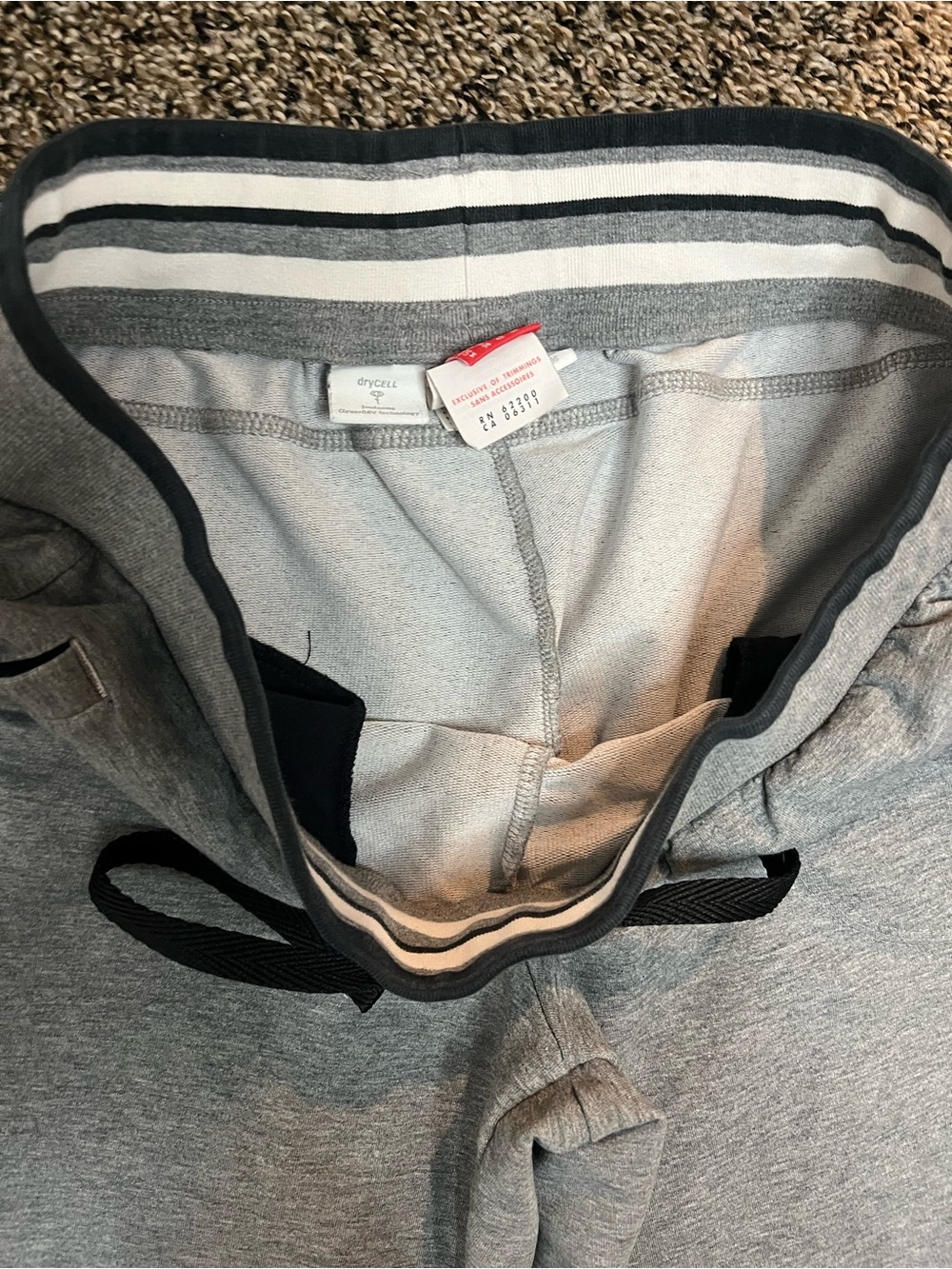 Puma Light Gray Jogger Sweatpants with Black Drawstring - Picture 3 of 9